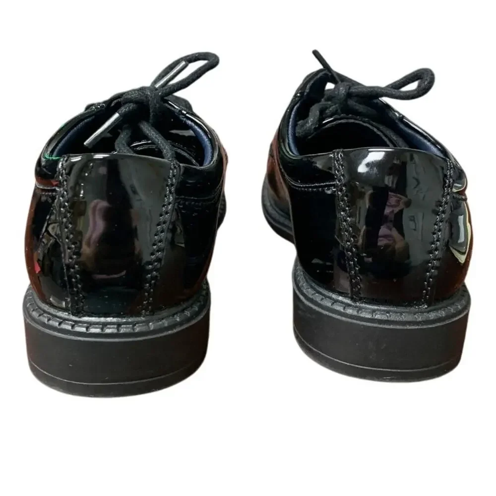 Bruno Marc Toddler Boys Size 10 Black Faux Leather Classic Oxfords Dress Shoes